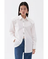 Nocturne Women's Long Sleeve Button- Up Shirt