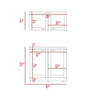 Depot E-Shop Agate Cabinet, Two Parts Set, Black