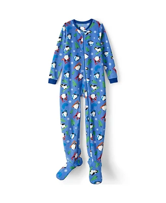 Lands' End Little Girls Footed Fleece Sleeper