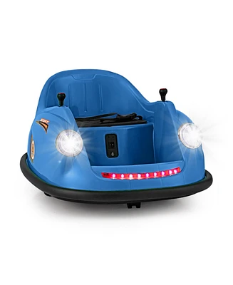 Hongge 12V Electric Kids Ride on Bumper Car Battery Powered Bumping Car with Remote Control-Navy