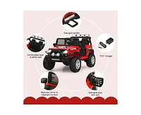 Hongge 12V Kids Electric Ride-On Truck with Remote Control, Lights, and Music