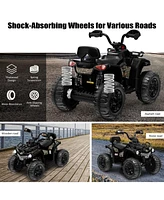 Hongge 12V Kids Ride On Atv 4 Wheeler with MP3 and Headlights-Black