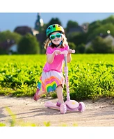 Hongge Folding Kids Scooter with Extra Wide Deck and Led Lighted Pu Wheels