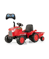 Hongge 12V Kids Ride On Tractor with Trailer and Remote Control