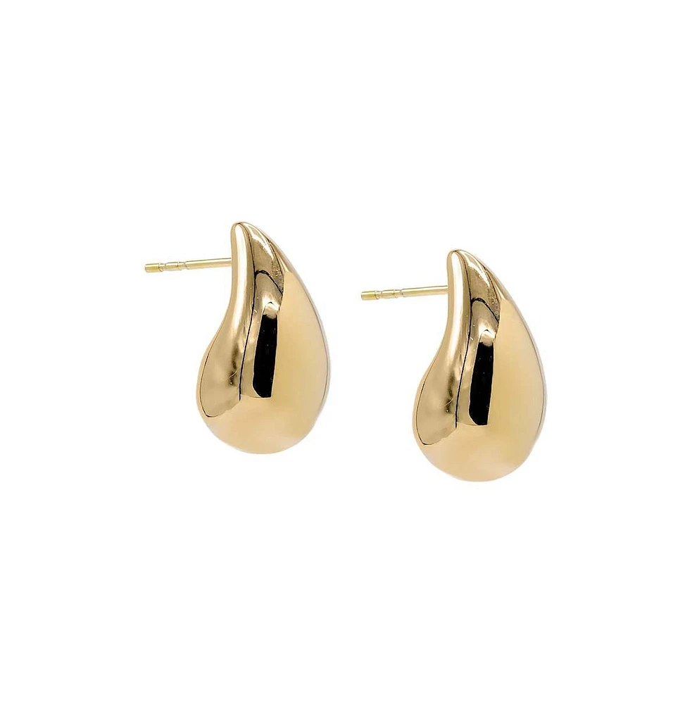 By Adina Eden Solid Teardrop Drop Stud Earring 14K