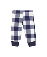 Hudson Baby Baby Boys Thermal Preemie Layette Set 4pc Short Sleeve Outfit, Navy Plaid, Preemie