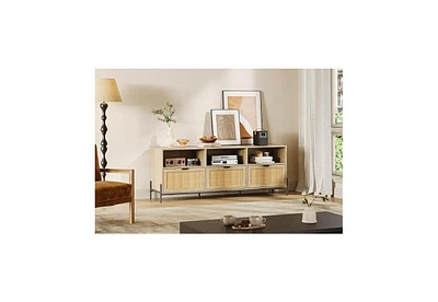 gaomon Tv Stand for 65 Inch Tv, Entainment Center with Open Shelf, Media Console with 3 Drawers