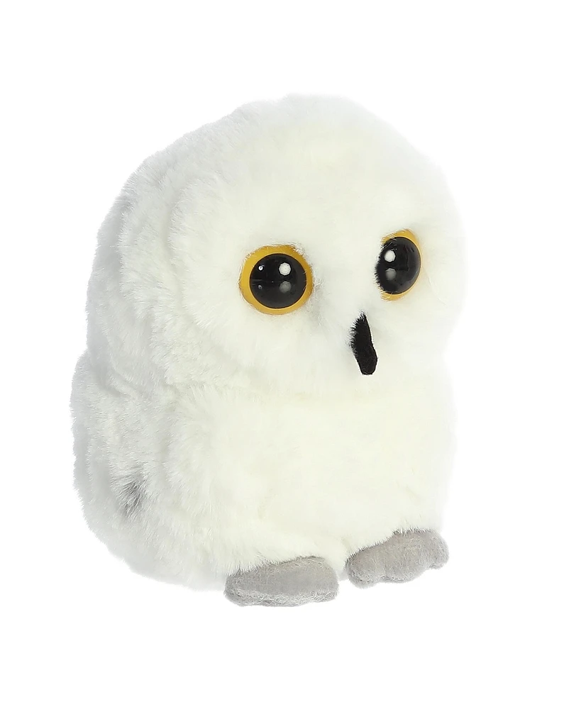 Aurora Mini Hoot Owl Rolly Pet Round Plush Toy White 5"