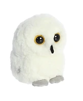 Aurora Mini Hoot Owl Rolly Pet Round Plush Toy White 5"