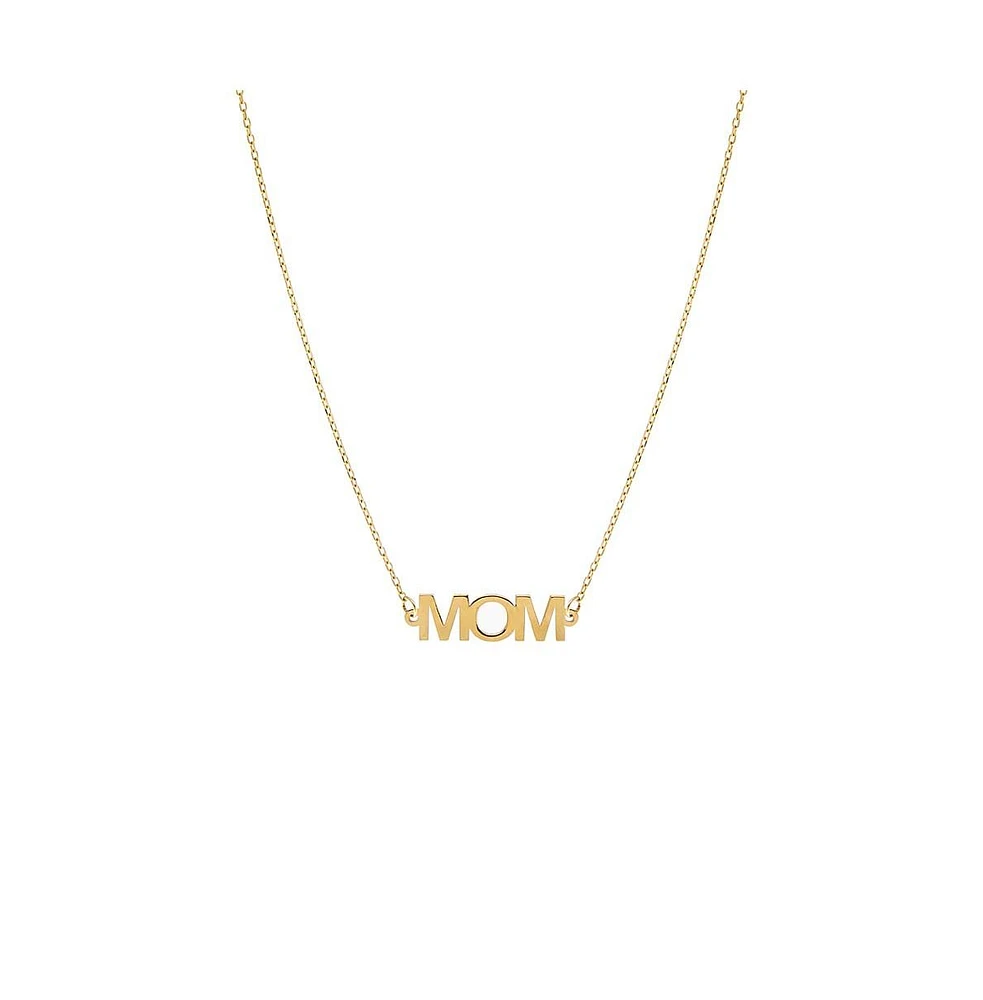 By Adina Eden Solid Mom Nameplate Necklace 14K