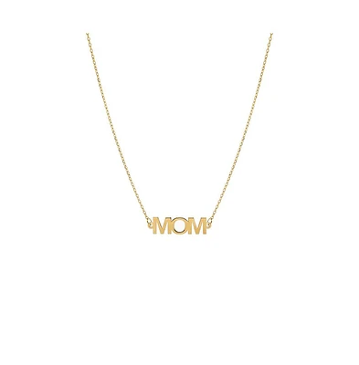 By Adina Eden Solid Mom Nameplate Necklace 14K