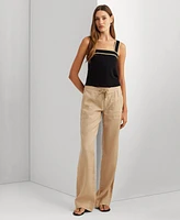 Lauren Ralph Wide-Leg Linen Pants