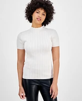 Bar Iii Women's Ribbed Cap-Sleeve Sweater, Exclusively at Macy's