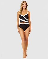 Anne Cole Women's Mesh-Inset One-Piece Swimsuit