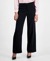 Bar Iii Women's High Rise Wide-Leg Crepe Pants, Exclusively at Macy's