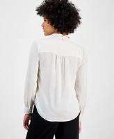 Bar Iii Women's Tie-Neck Long-Sleeve Blouse, Exclusively at Macy's