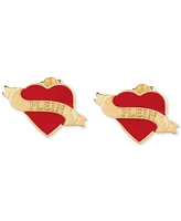 Philipp Plein Valentine Stud Earrings in Gold Ion-Plated Stainless Steel