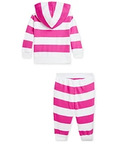 Polo Ralph Lauren Baby Girls French Terry Striped Hoodie & Joggers