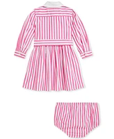 Polo Ralph Lauren Baby Girls Poplin Striped Shirtdress