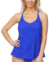 Island Escape Women's Crochet Underwire Tankini Top, Exclusively at Macy's