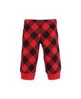 Hudson Baby Baby Girls Thermal Preemie Layette Set 4pc Short Sleeve Outfit Buffalo Plaid, Preemie