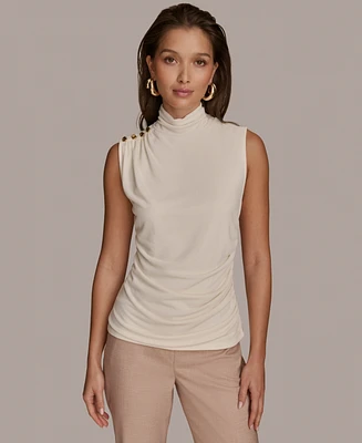 Donna Karan New York Women's Mock-Neck Sleeveless Top
