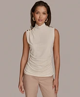 Donna Karan New York Women's Mock-Neck Sleeveless Top