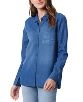 Gloria Vanderbilt Women's Larissa Embellished Button Shirt