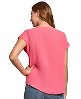 Jones New York Petite Side-Button Cap-Sleeve Top