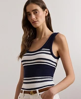 Lauren Ralph Lauren Women's Striped Cotton-Blend Sweater Tank Top