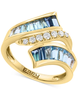Effy Multi-Topaz (1-1/3 ct. t.w.) & Diamond (1/6 ct. t.w) Bypass Statement Ring in 14k Yellow Gold