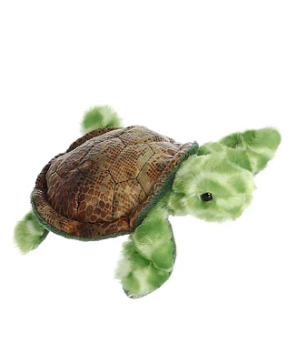 Aurora Small Splish Sea Turtle Mini Flopsie Adorable Plush Toy Green 8"