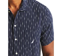 Nautica Men's Printed Linen Short Sleeve Shirt