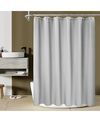 Awesome Home Cotton Blend Soft Waffle Weave Shower Curtain