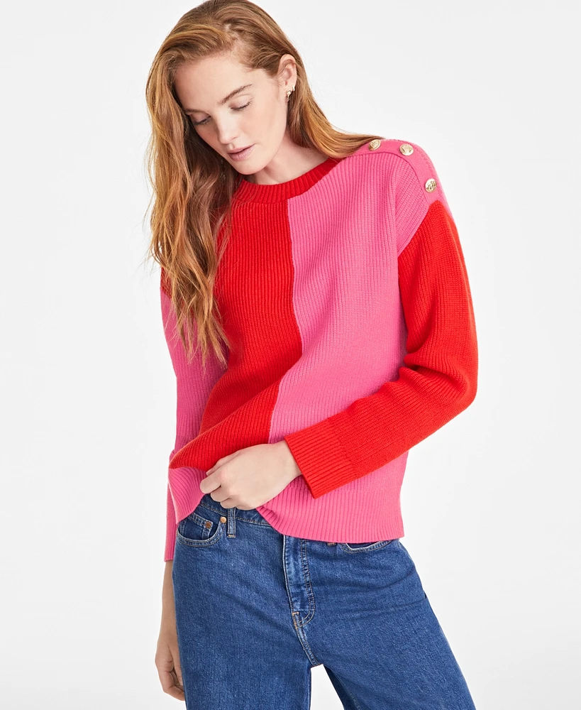 On 34th Women's Buttoned-Shoulder Sweater