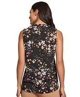 Jones New York Women's Printed Moss Crepe Sleeveless Top