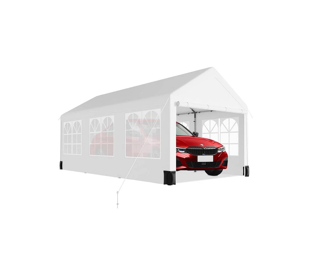 gaomon 10'x20' Heavy Duty Carport Canopy with 6 Roll-up Windows, Rust-Resistant Steel Frame, Portable & Versatile for Car, Suv, Truck & Boat