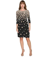 Tommy Hilfiger Women's Graduated Floral 3/4-Sleeve Dress