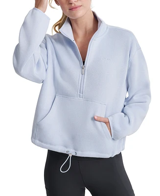 Dkny Women's Fleece Half-Zip Bungee-Hem Sweater