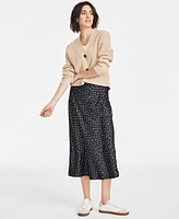 On 34th Women's A-Line Satin Midi Slip Skirt, Exclusively at Macy's