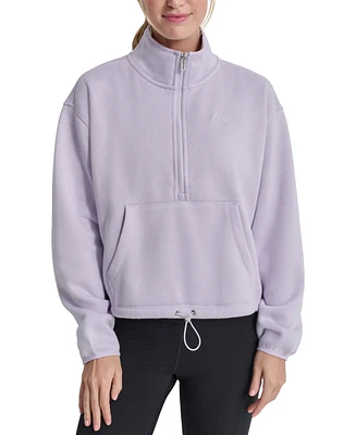 Dkny Women's Fleece Half-Zip Bungee-Hem Sweatshirt