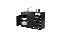 Slickblue Mdf Bathroom Cabinet with Triamine Finish – Double Doors & 5 Drawers