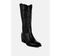 London Rag Saguaro Faux Leather Long Cowboy Boots