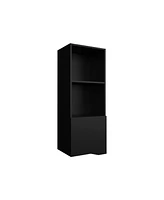 Depot E-Shop Salem Wall Cabinet with 1 Door and 3 Shelves, Black