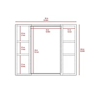 Depot E-Shop Garnet Medicine Double Door Cabinet, One External Shelf