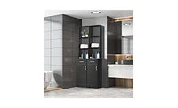 Slickblue Mdf High Cabinet with Triamine Finish – 1 Door, 1 Drawer & 3 Compartments