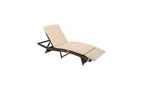 Slickblue S-Shaped Woven Rattan Bed Stylish and Comfortable Furniture for Outdoor or Indoor Spaces