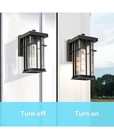 Flynama 1-Light Matte Black Metal not Motion Sensing Outdoor Hardwired Wall Sconce with No Bulbs Included