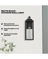 Flynama Dusk to Dawn 1-Light Matte Black Sensing Outdoor Hardwired Wall Sconce with No Bulb Included