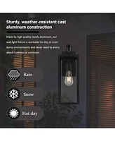 Flynama Dusk to Dawn 1-Light Matte Black Sensing Outdoor Hardwired Wall Sconce with No Bulb Included